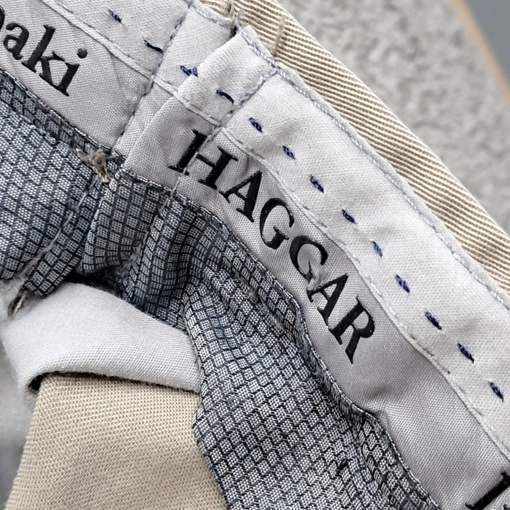 Haggar Mens Iron Free Premium Khaki Classic Fit Tan Pants Actual Size 38x26.5 - Picture 4 of 11